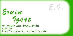 ervin igert business card